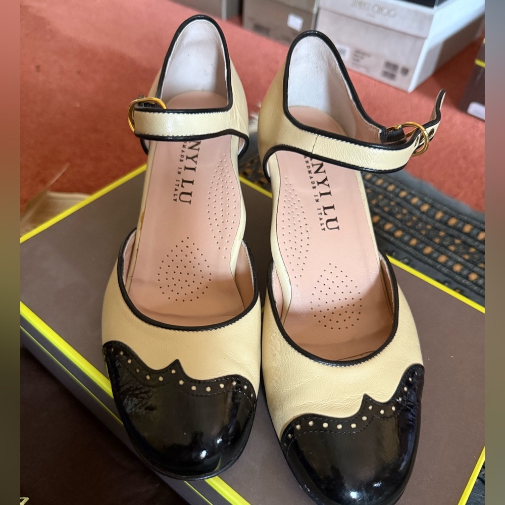 Vintage Anyi Lu handmade Shirley Mary Jane spectator heels size 37 - Picture 3 of 8
